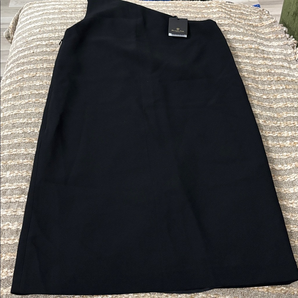Massimo Dutti Black One Shoulder Shift Cocktail Special Occasion Dress Size 6 - Picture 7 of 13